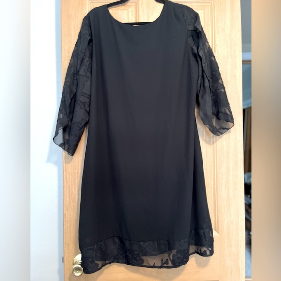 Grace Karin Chiffon 3/4 Slit Sleeve Scoop Neck V Back Straight Dress - Picture 1 of 10